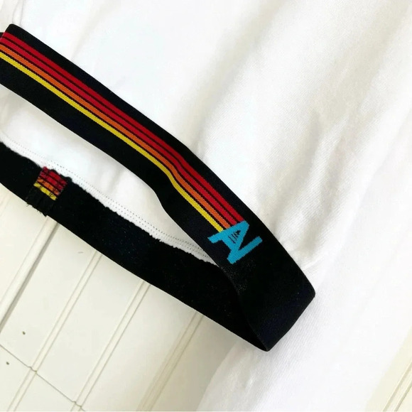 Aviator Nation Size L LOGO STRIPE CROP PULLOVER HOODIE - WHITE NEW!! - Picture 8 of 8